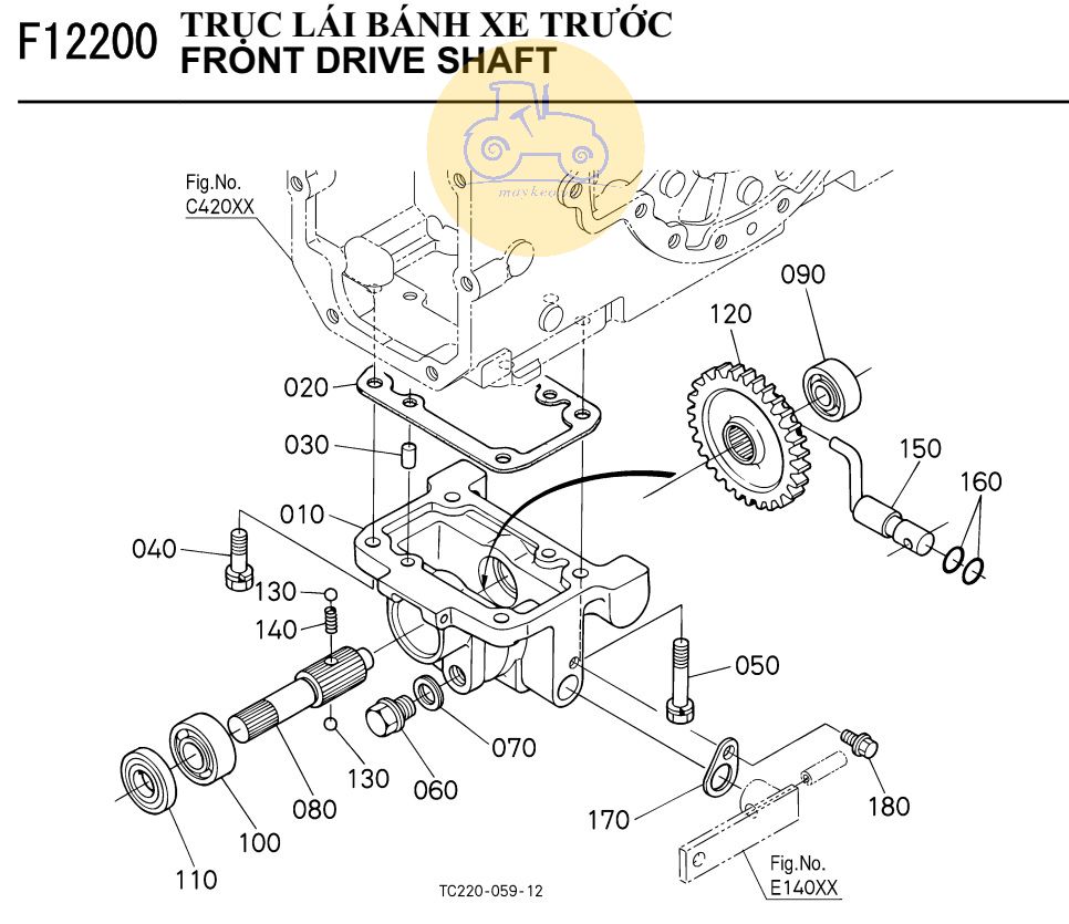 Trục lái bánh xe trước